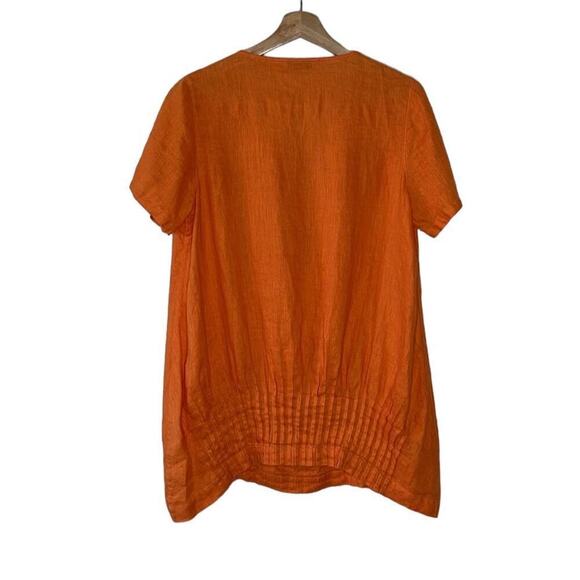 Jasmine Short Sleeve  Linen‎ Pleated Top Size S - Picture 2 of 8